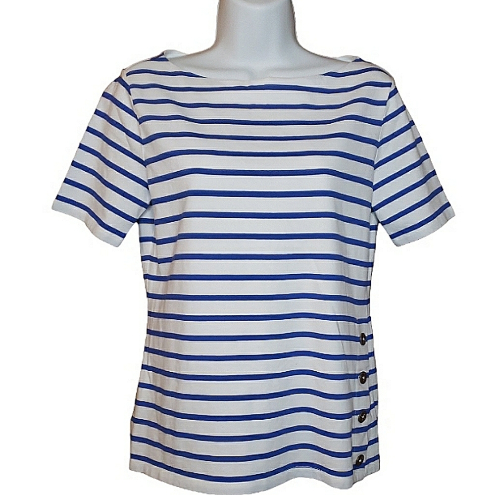 Lauren, Ralph Lauren - Preppy Boat Neck Top - S - LN
